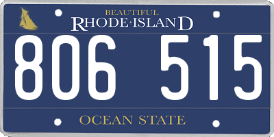 RI license plate 806515