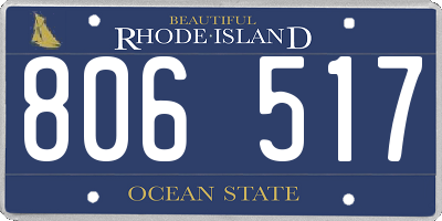 RI license plate 806517
