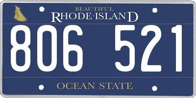 RI license plate 806521