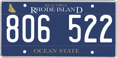 RI license plate 806522