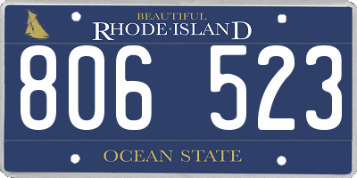 RI license plate 806523