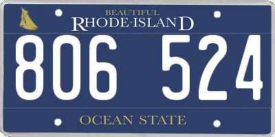 RI license plate 806524