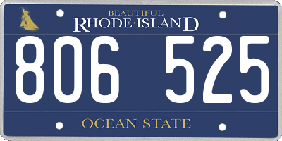 RI license plate 806525