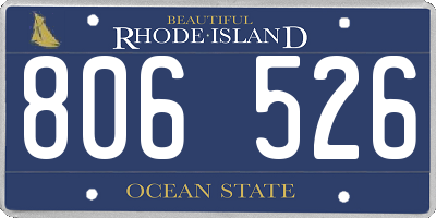 RI license plate 806526