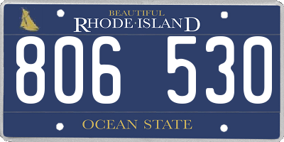 RI license plate 806530