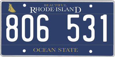 RI license plate 806531