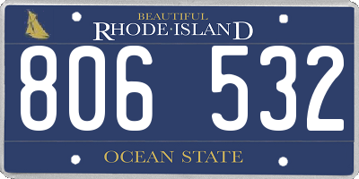 RI license plate 806532