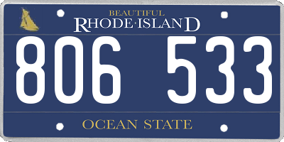 RI license plate 806533