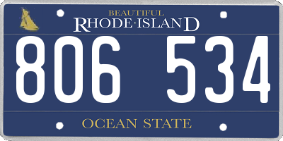 RI license plate 806534