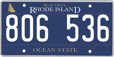 RI license plate 806536