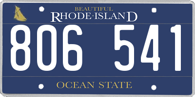 RI license plate 806541