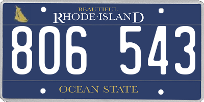 RI license plate 806543