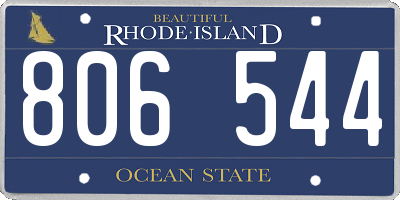 RI license plate 806544
