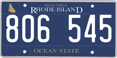 RI license plate 806545
