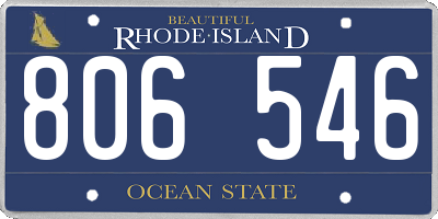 RI license plate 806546