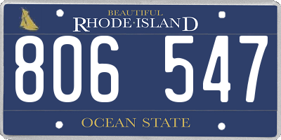 RI license plate 806547