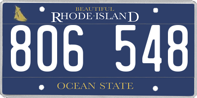 RI license plate 806548
