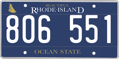 RI license plate 806551