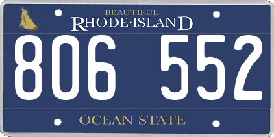RI license plate 806552
