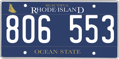 RI license plate 806553