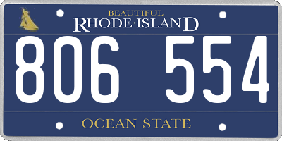 RI license plate 806554