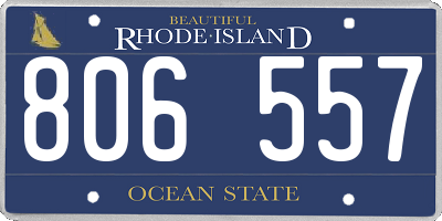RI license plate 806557