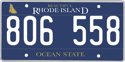 RI license plate 806558