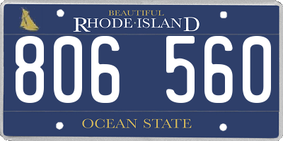 RI license plate 806560