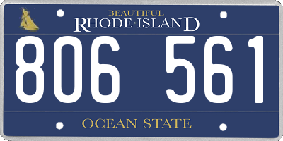 RI license plate 806561