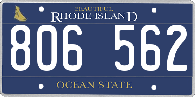 RI license plate 806562
