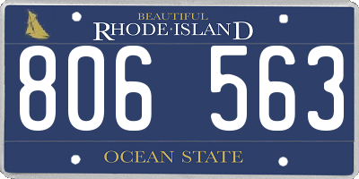 RI license plate 806563