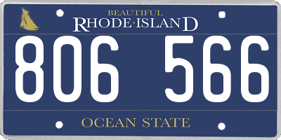 RI license plate 806566