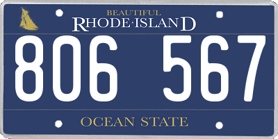 RI license plate 806567