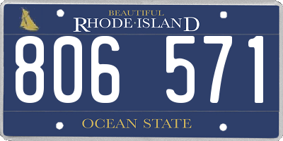 RI license plate 806571