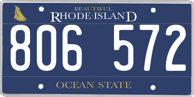 RI license plate 806572
