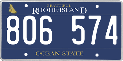 RI license plate 806574