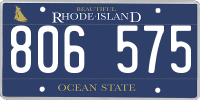 RI license plate 806575