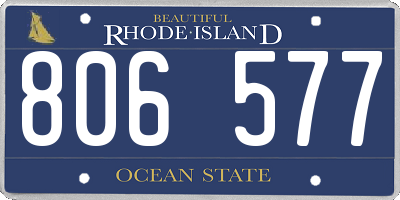 RI license plate 806577