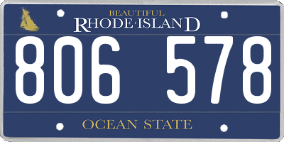 RI license plate 806578