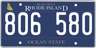 RI license plate 806580