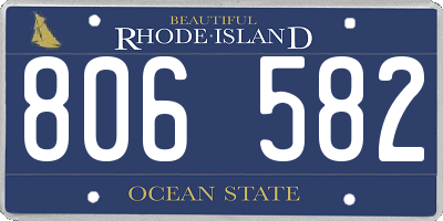 RI license plate 806582
