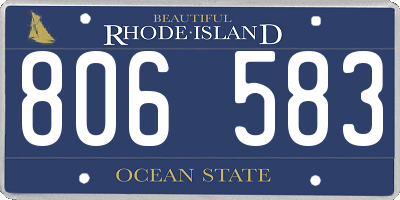 RI license plate 806583