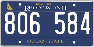 RI license plate 806584