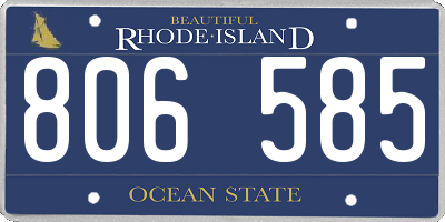 RI license plate 806585