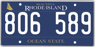 RI license plate 806589
