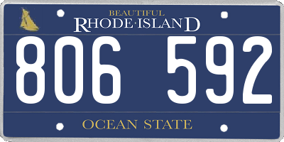 RI license plate 806592