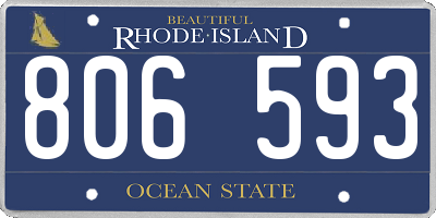RI license plate 806593