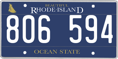 RI license plate 806594