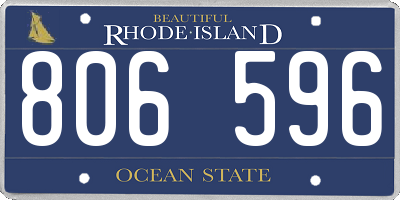 RI license plate 806596