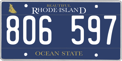RI license plate 806597